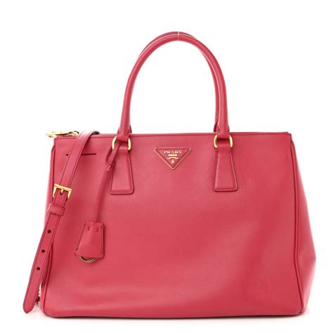 PRADA Saffiano Medium Galleria Double Zip Tote Peonia 